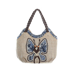 Handwoven Multi-Compartment Cotton-Linen Ethnic Style Tote Bag