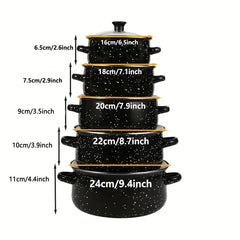 Enamel Cookware Set (5-Piece) – Speckled Casserole Pots