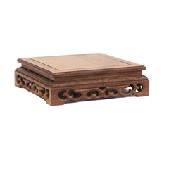 Redwood carved craft ornament base, copper and iron Buddha statue display stand, chickenwing wood rectangular solid wood pedestal, decorative stone base.
