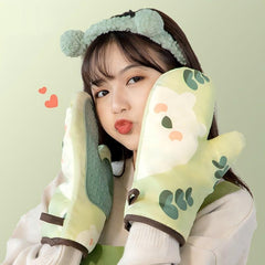 Printed Fabric Heat-Resistant Oven Mitt