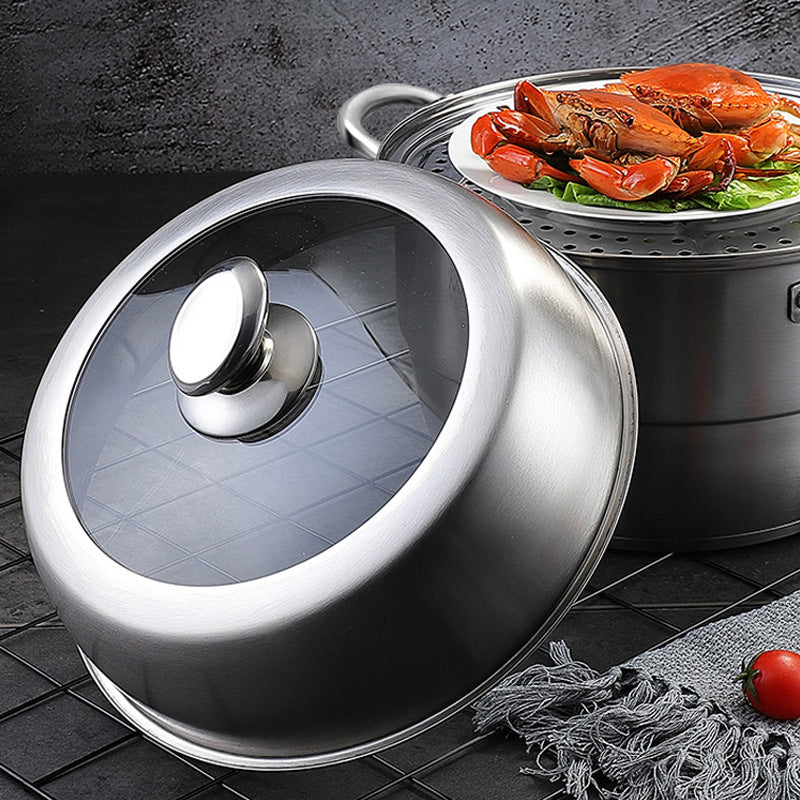 304 Stainless Steel Steamer Pot – Large Capacity Double/Triple Layer