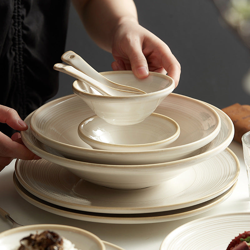 Modern Minimalist Ceramic Dinnerware Set (Japanese Style)