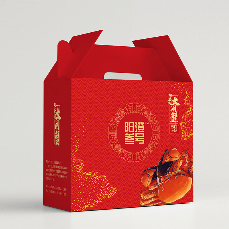 Yangcheng Lake Hairy Crab Corrugated Paper Gift Box with Handle
