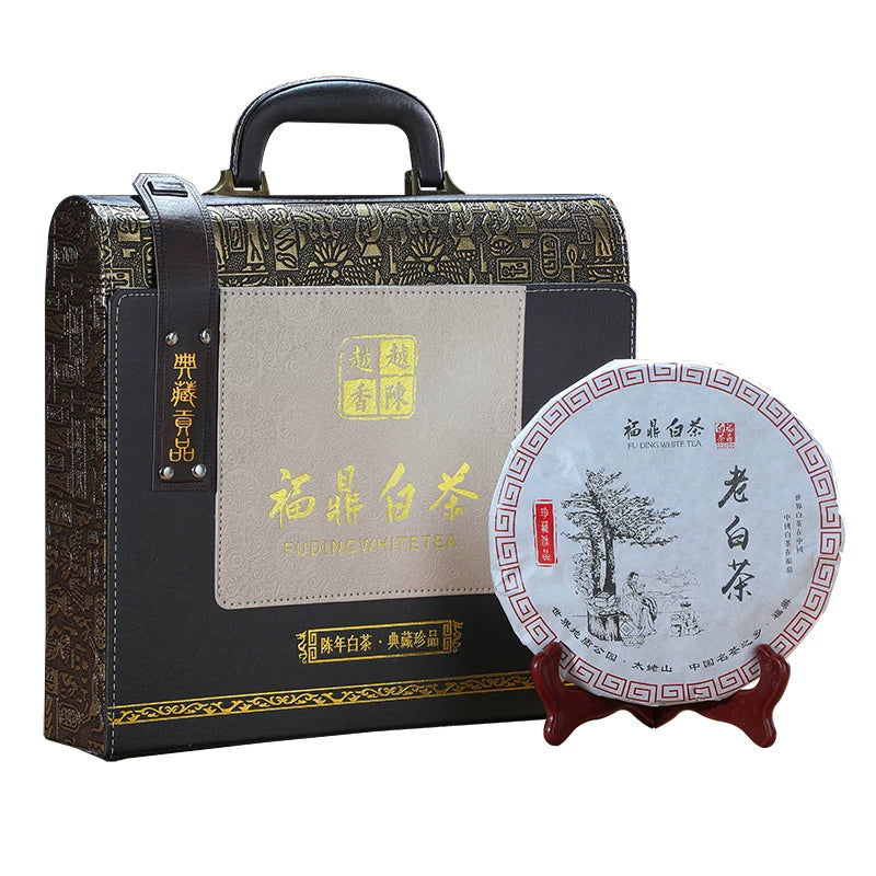 中秋节礼盒送礼亲戚福鼎白茶礼盒装老寿眉贡眉陈年老白茶饼357g