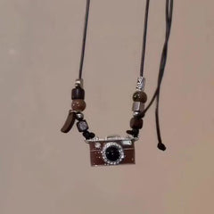Vintage Brown Film Camera Pendant Necklace (Autumn/Winter)