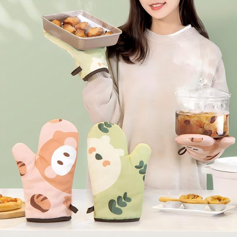 Printed Fabric Heat-Resistant Oven Mitt