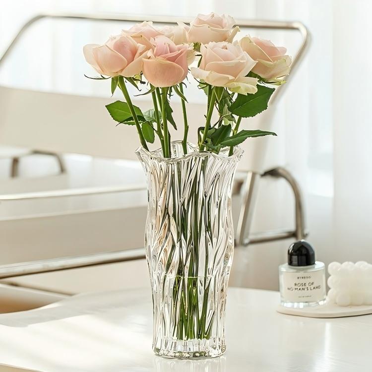 Glass Flower Vase for Living Room Decoration