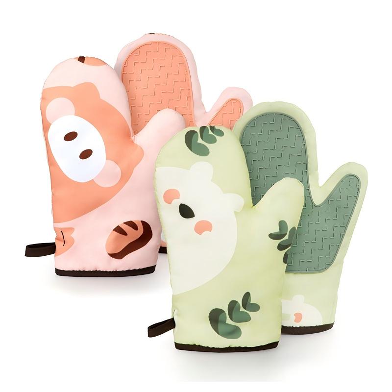 Printed Fabric Heat-Resistant Oven Mitt